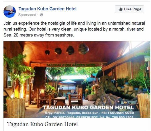 Tagudan Kubo Garden Hotel Tagudin Exteriér fotografie